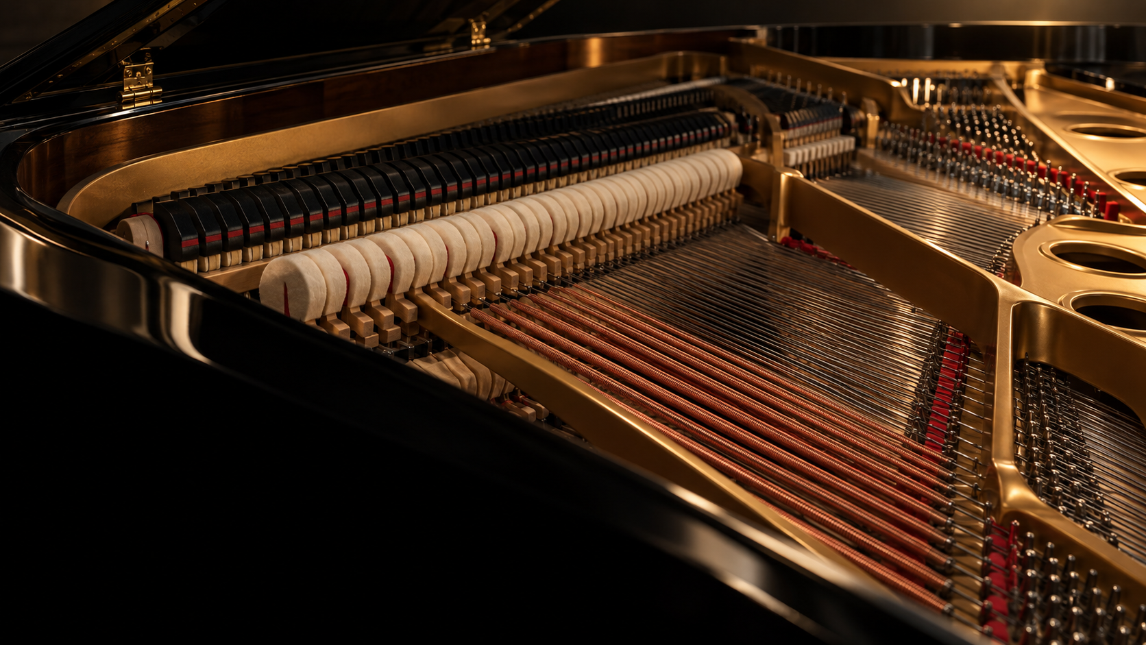 Grand piano hammers and strings