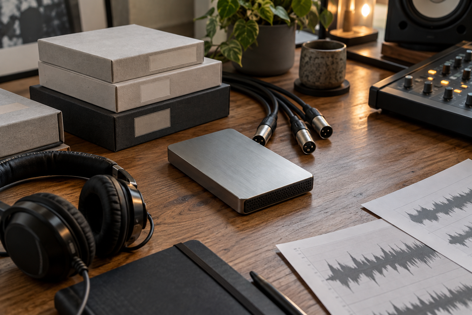 Organized audio project delivery materials
